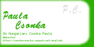 paula csonka business card
